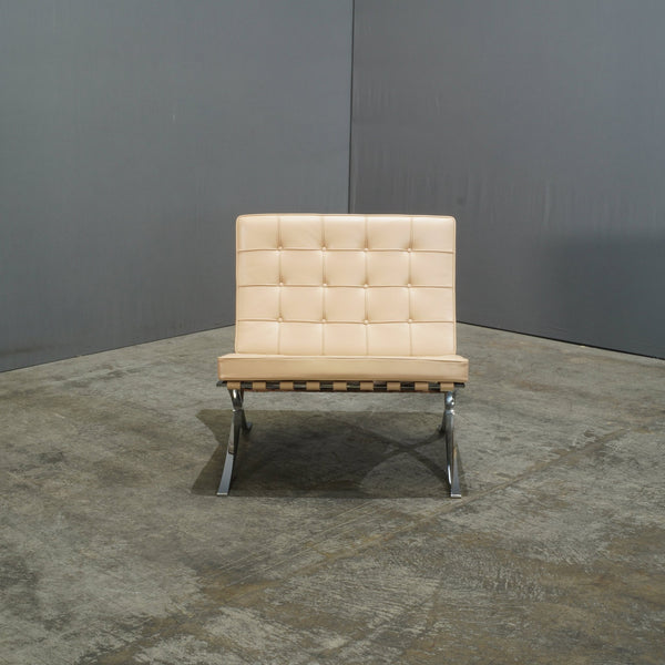 Knoll Cream Leather Barcelona Lounge Chair by Mies van der Rohe @ REHAUS