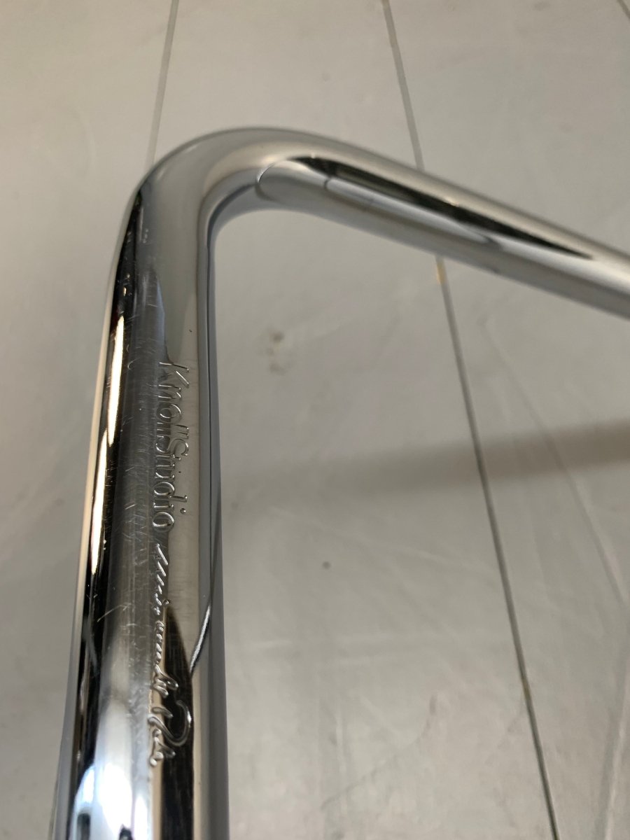 Knoll Studio Brno Armchair Suite in Chrome & Pale Ivory Leather, Set of six @ REHAUS