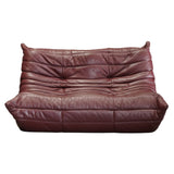 Ligne Roset 2 Seater Burgundy Leather Togo Sofa by Michel Ducaroy @ REHAUS