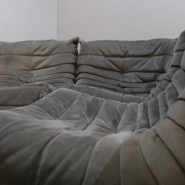 Ligne Roset Alcantara Grey Togo Two Seater Sofa by Michel Ducaroy @ REHAUS