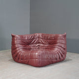 Ligne Roset Burgundy Leather Togo Corner Sofa by Michel Ducaroy @ REHAUS