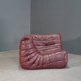 Ligne Roset Burgundy Leather Togo Corner Sofa by Michel Ducaroy @ REHAUS