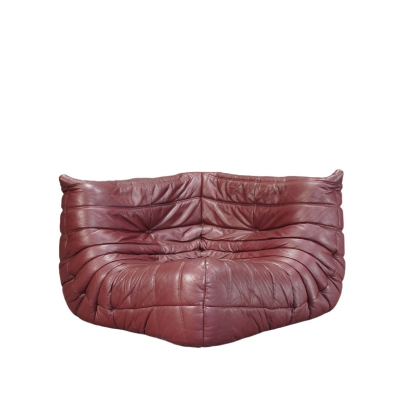 Ligne Roset Burgundy Leather Togo Corner Sofa by Michel Ducaroy @ REHAUS