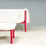 Ligne Roset by Inga Sempé Ruché White Velvet and Red Sofa & Footstool - REHAUS - inga sempe