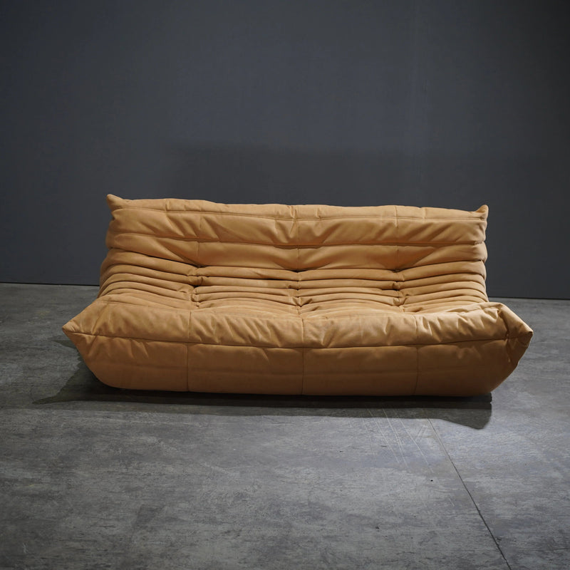 Ligne Roset by Michel Ducaroy Alcantara Camel Three Seater Togo - REHAUS - Ligne Roset