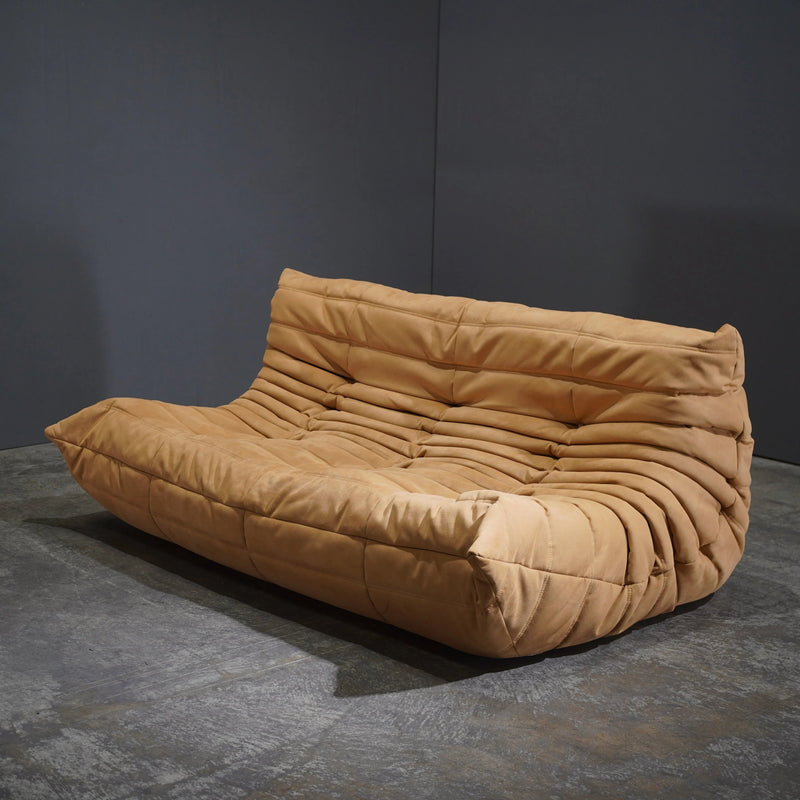 Ligne Roset by Michel Ducaroy Alcantara Camel Three Seater Togo - REHAUS - Ligne Roset