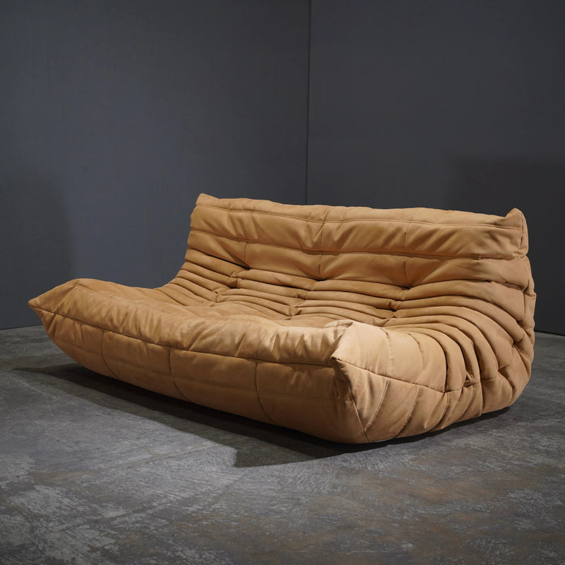 Ligne Roset by Michel Ducaroy Alcantara Camel Three Seater Togo - REHAUS - Ligne Roset