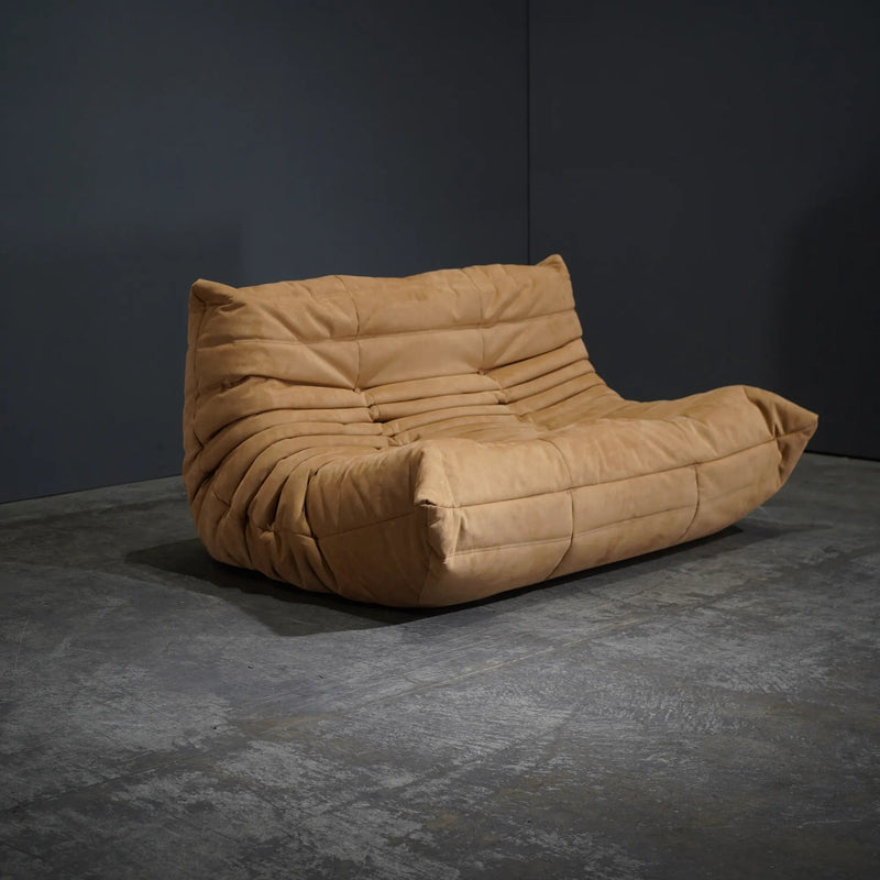 Ligne Roset by Michel Ducaroy Alcantara Camel Two Seater Togo - REHAUS - Ligne Roset