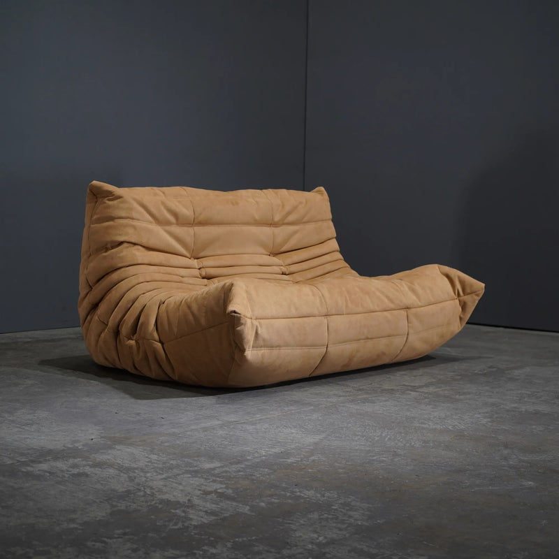 Ligne Roset by Michel Ducaroy Alcantara Camel Two Seater Togo - REHAUS - Ligne Roset