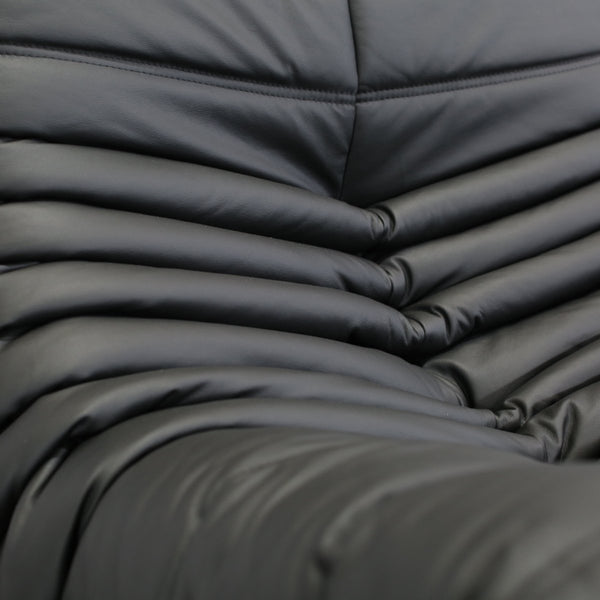 Ligne Roset by Michel Ducaroy Black Leather Togo Sofa, Set of Five @ REHAUS