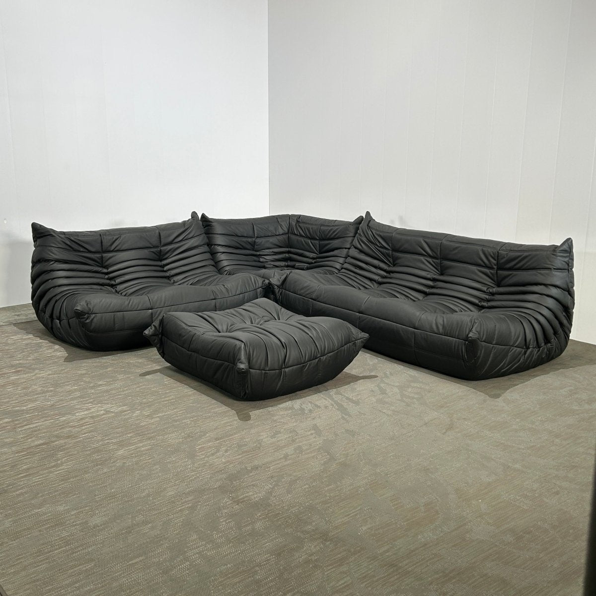 Ligne Roset by Michel Ducaroy Black Leather Togo Sofa, Set of Five @ REHAUS
