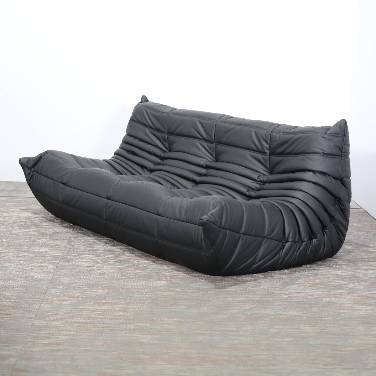 Ligne Roset by Michel Ducaroy Black Leather Togo Sofa, Set of Five @ REHAUS