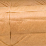 Ligne Roset by Michel Ducaroy Camel Brown Leather Togo, Set of Five - REHAUS - Michel Ducaroy