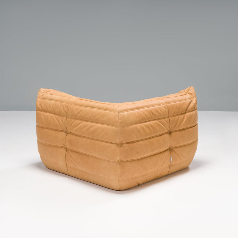 Ligne Roset by Michel Ducaroy Camel Brown Leather Togo, Set of Five - REHAUS - Michel Ducaroy