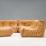 Ligne Roset by Michel Ducaroy Camel Brown Leather Togo, Set of Five - REHAUS - Michel Ducaroy