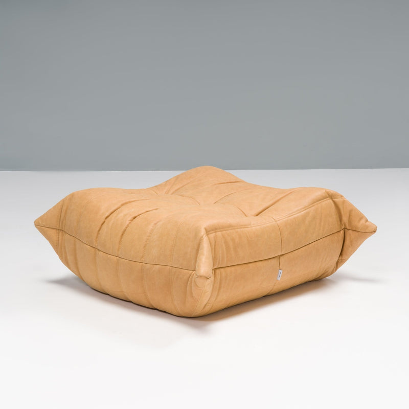 Ligne Roset by Michel Ducaroy Camel Brown Leather Togo, Set of Five - REHAUS - Michel Ducaroy