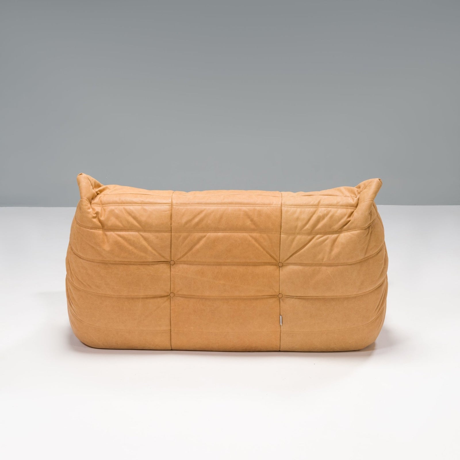 Ligne Roset by Michel Ducaroy Camel Brown Leather Togo, Set of Three - REHAUS - Michel Ducaroy