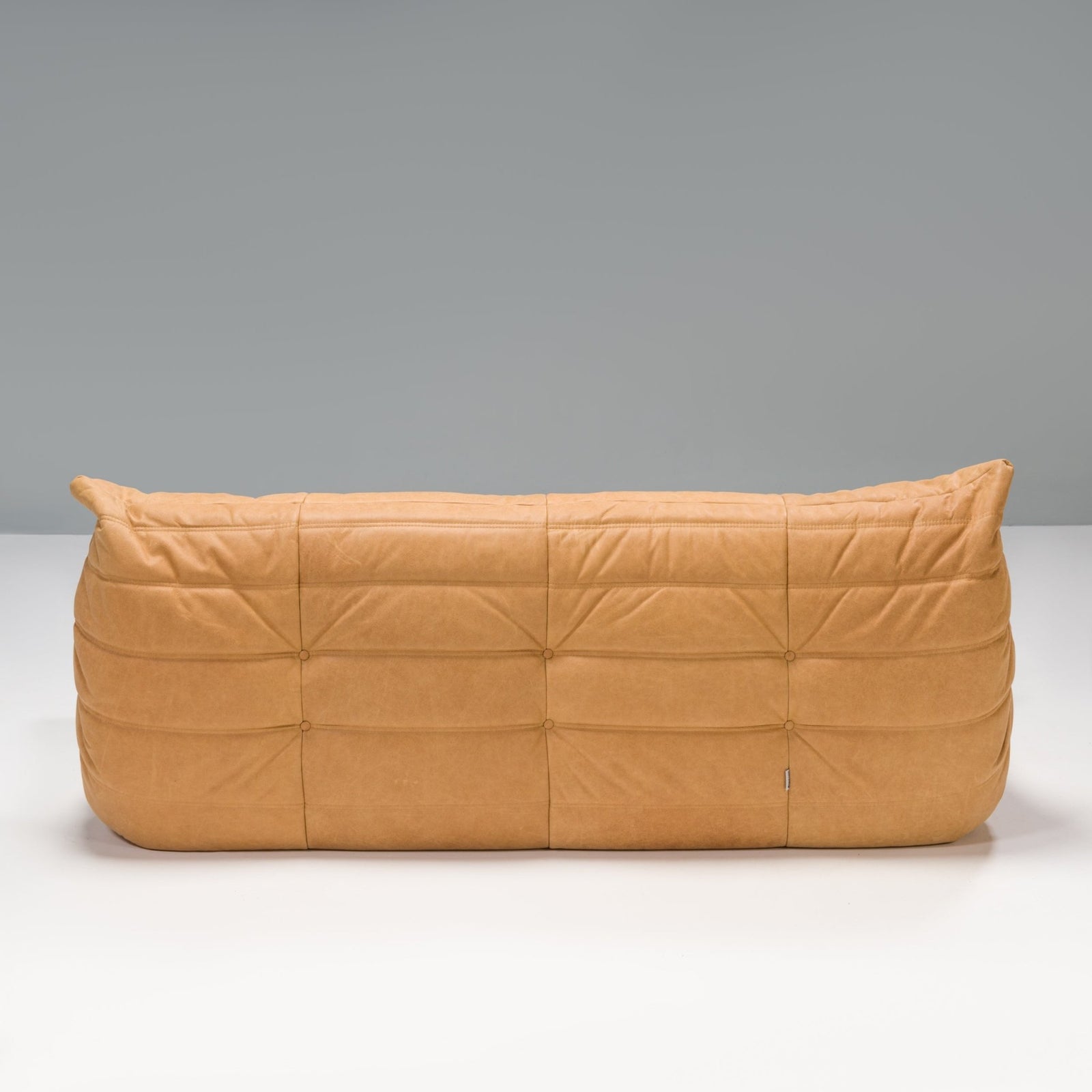 Ligne Roset by Michel Ducaroy Camel Brown Leather Togo, Set of Three - REHAUS - Michel Ducaroy