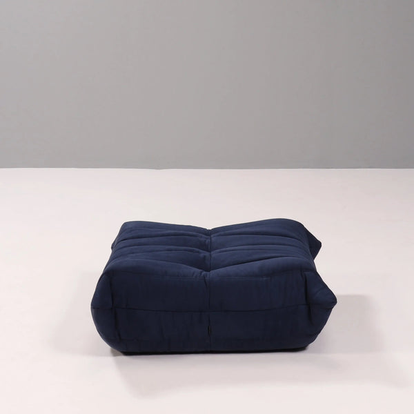 Ligne Roset by Michel Ducaroy Togo Dark Blue Modular Sofa and Footstool, Set of 5 - REHAUS - Michel Ducaroy