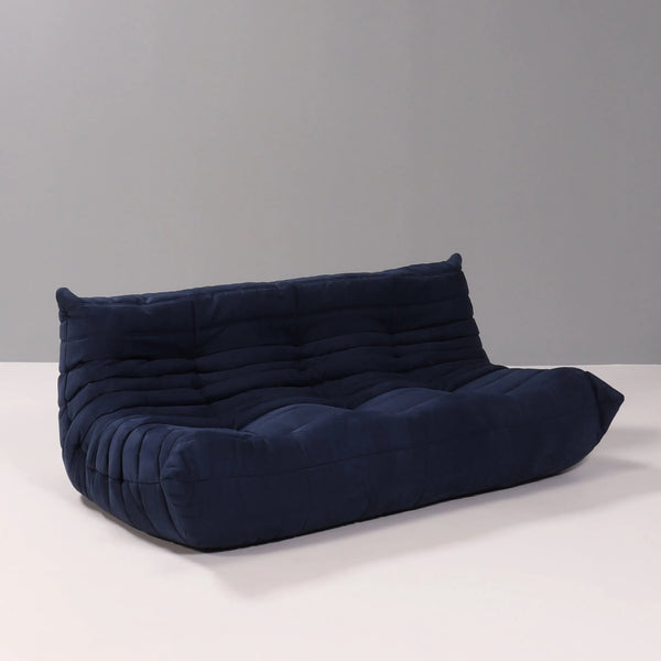 Ligne Roset by Michel Ducaroy Togo Dark Blue Modular Sofa and Footstool, Set of 5 - REHAUS - Michel Ducaroy