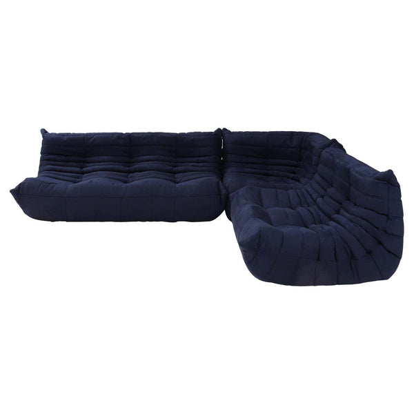 Ligne Roset by Michel Ducaroy Togo Dark Blue Modular Sofa, Set of 3 - REHAUS - Michel Ducaroy