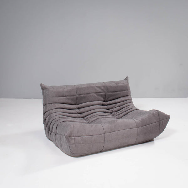 Ligne Roset by Michel Ducaroy Togo Grey Modular Sofa and Footstool, Set of 3 - REHAUS - Michel Ducaroy