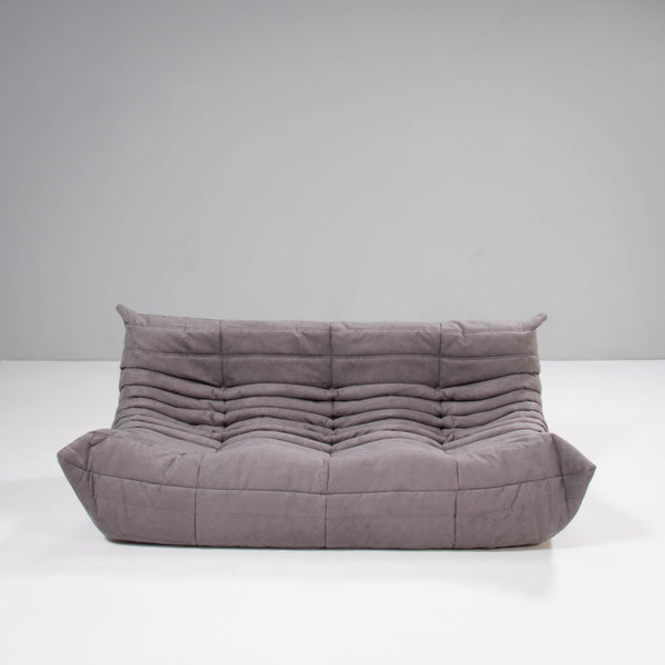 Ligne Roset by Michel Ducaroy Togo Grey Modular Sofa and Footstool, Set of 3 - REHAUS - Michel Ducaroy