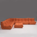 Ligne Roset by Michel Ducaroy Togo Orange Modular Sofa, Set of 5 - REHAUS - Michel Ducaroy