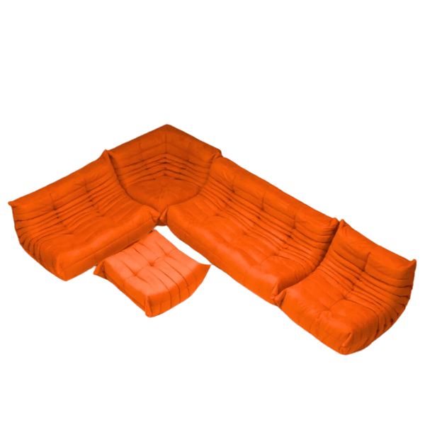 Ligne Roset by Michel Ducaroy Togo Orange Modular Sofa, Set of Five @ REHAUS