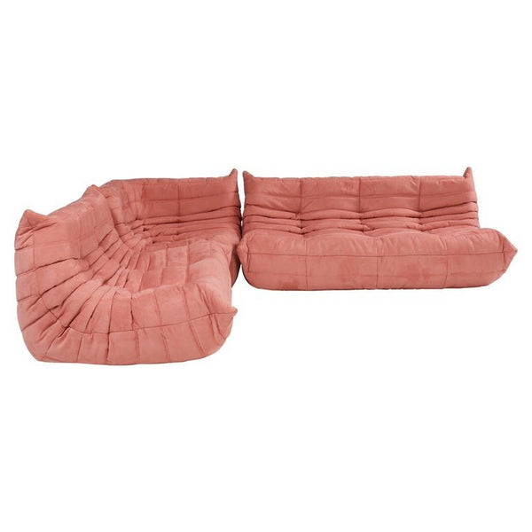 Ligne Roset by Michel Ducaroy Togo Pink Modular Sofa, Set of 3 - REHAUS - Michel Ducaroy