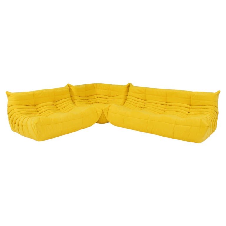 Ligne Roset by Michel Ducaroy Togo Yellow Modular Sofa, Set of 3 - REHAUS - Michel Ducaroy