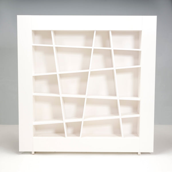 Ligne Roset By Peter Maly Lines Sloping Shelving Bookcase, White Glossy Lacquer - REHAUS - Peter Maly