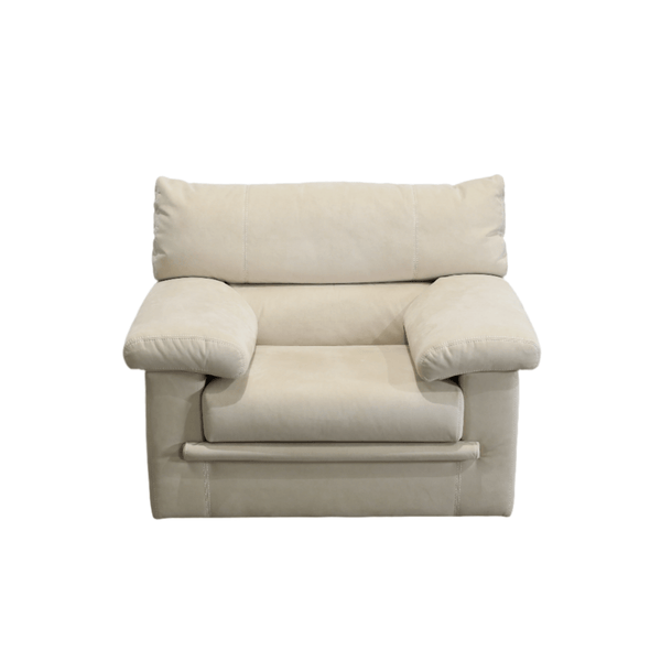 Ligne Roset Cream Suede Pallas Armchair by Claude Brisson