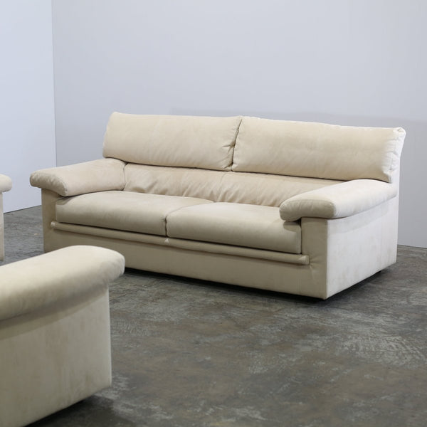 Ligne Roset Cream Suede Three Seater Pallas Sofa by Claude Brisson @ REHAUS