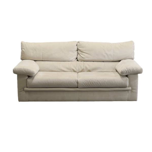 Ligne Roset Cream Suede Two Seater Pallas Sofa by Claude Brisson