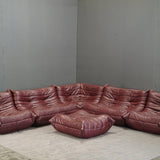 Ligne Roset Leather Burgundy Togo Armchair by Michel Ducaroy @ REHAUS