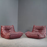 Ligne Roset Leather Burgundy Togo Armchair by Michel Ducaroy @ REHAUS