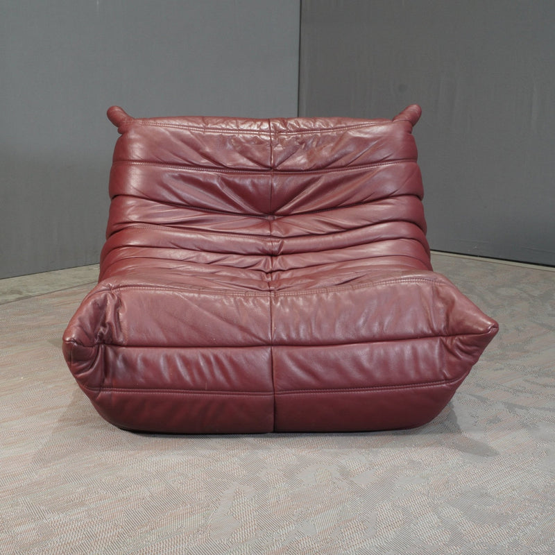 Ligne Roset Leather Burgundy Togo Armchair by Michel Ducaroy @ REHAUS