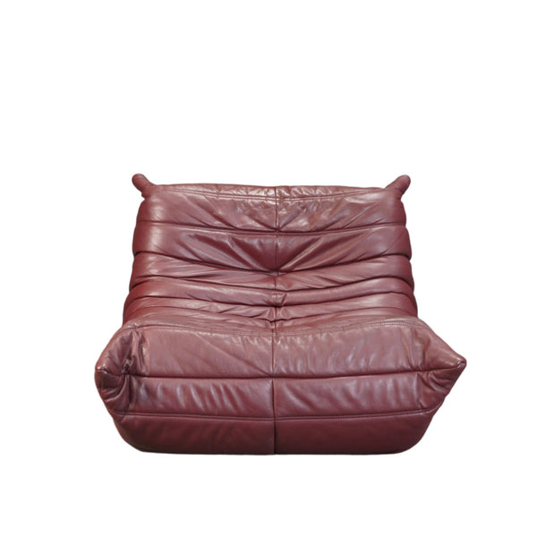 Ligne Roset Leather Burgundy Togo Armchair by Michel Ducaroy @ REHAUS