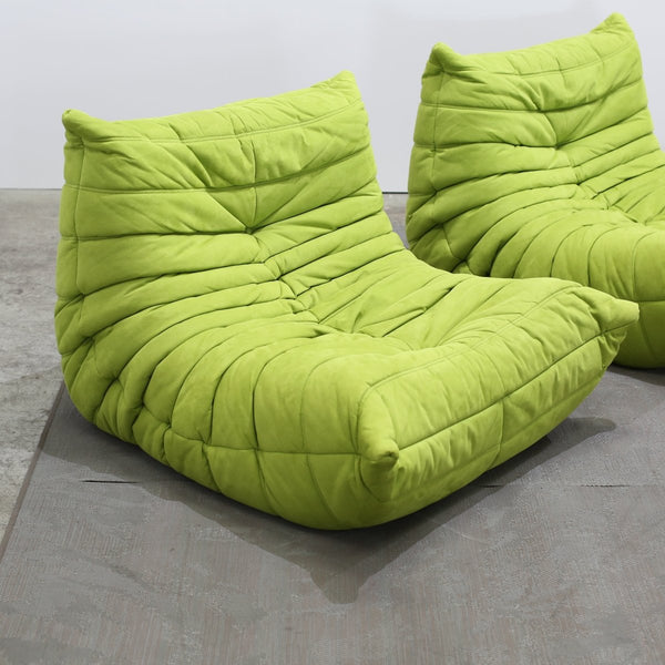Ligne Roset Lime Green Togo Fireside Chair by Michel Ducaroy, Set of Two @ REHAUS