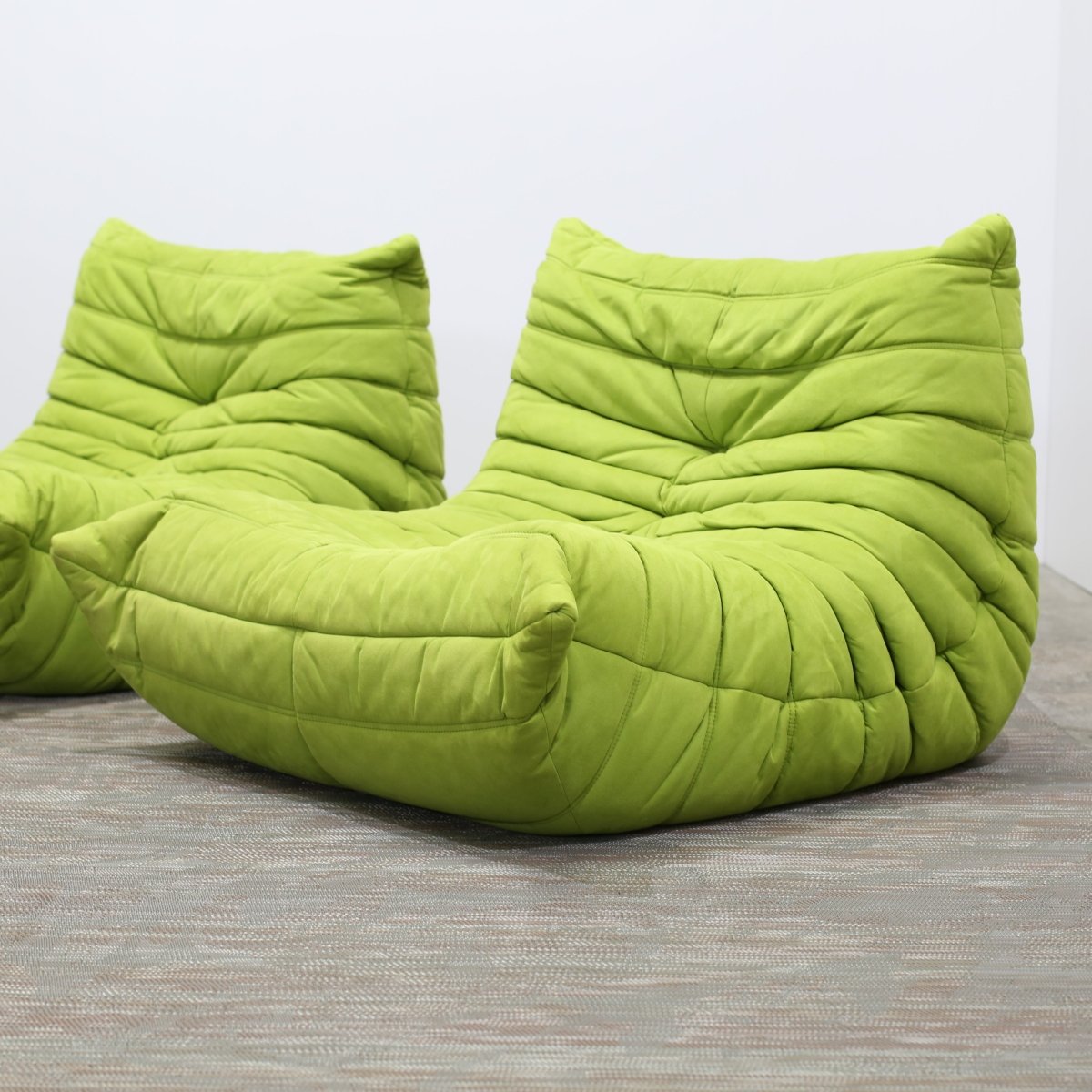 Ligne Roset Lime Green Togo Fireside Chair by Michel Ducaroy, Set of Two @ REHAUS