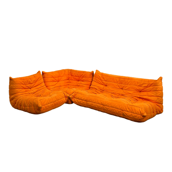 Ligne Roset Orange Togo Three Set by Michel Ducaroy - Corner Togo, Three Seater Sofa and Fireside Armchair @ REHAUS