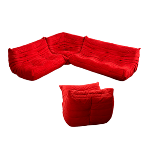 Ligne Roset Red Modular Togo Sofa by Michel Ducaroy, Set of Four @ REHAUS