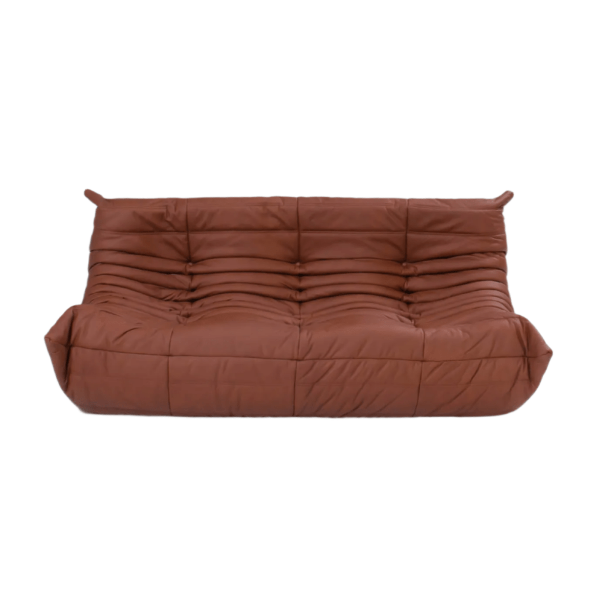 Ligne Roset Togo Brown Leather Large Three Seater by Michel