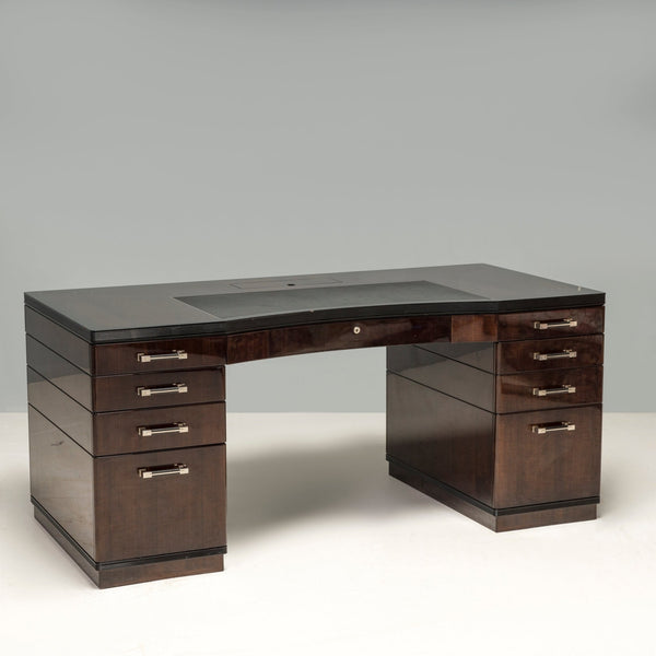 Linley Brown Wooden Executive Writing Desk - REHAUS - Linley