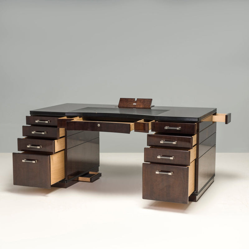 Linley Brown Wooden Executive Writing Desk - REHAUS - Linley