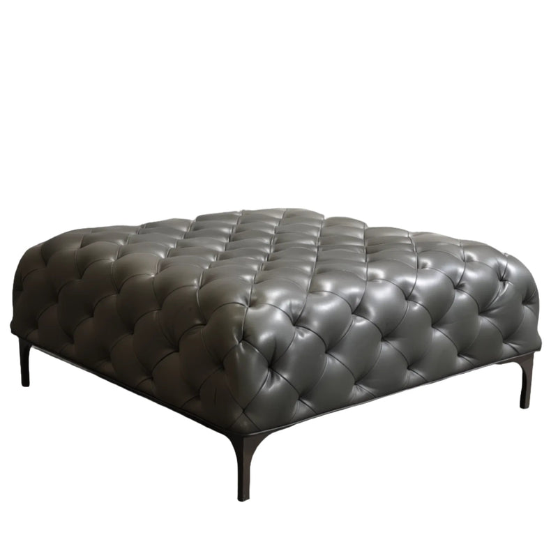 Lof's Gurian Arthur Leather Chesterfield Ottoman by Zeno Nugari - REHAUS - Lof's