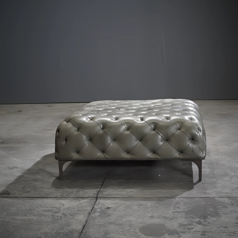 Lof's Gurian Arthur Leather Chesterfield Ottoman by Zeno Nugari - REHAUS - Lof's