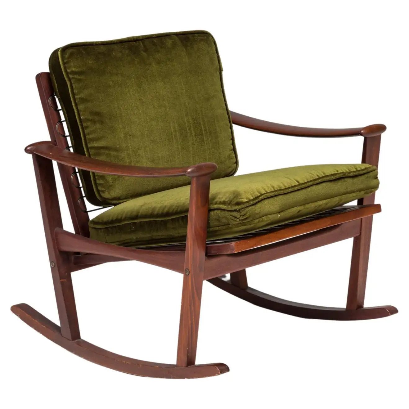 M Nissen for Pastoe Mid-Century Teak Spade Rocking Chair, Finn