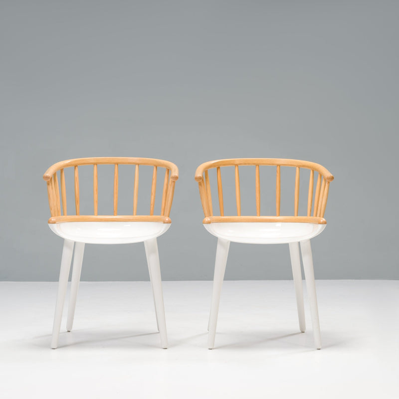 Magis White & Natural Ash Cyborg Stick Dining Chairs, Set of 2 - REHAUS - Marcel Wanders